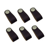 Maxbell 6x Handmade Leather Suitcase Handle Drawer Cabinet Leather Handle Pulls Knob