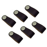 Maxbell 6x Handmade Leather Suitcase Handle Drawer Cabinet Leather Handle Pulls Knob