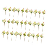 Maxbell 30Pcs Plastic Artificial Fake Plant Fruit Berries Branches Home Decor Pink