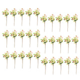 Maxbell 30Pcs Plastic Artificial Fake Plant Fruit Berries Branches Home Decor Pink