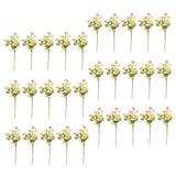 Maxbell 30Pcs Plastic Artificial Fake Plant Fruit Berries Branches Home Decor Pink