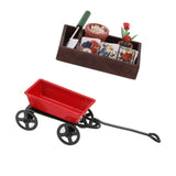 Maxbell 1/12 Dollhouse Miniature Horticulture Gardening Box Kit And Metal Cart Model