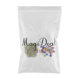 Maxbell 100g Colorful Round Glass Mosaic+10 Pieces Pin Back Blank Brooch Settings