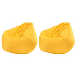 Maxbell 2 Pieces Waterproof Stuffed Animal Storage Bean Bag Cover Yellow