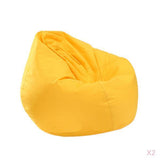 Maxbell 2 Pieces Waterproof Stuffed Animal Storage Bean Bag Cover Yellow