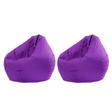 Maxbell 2 Pieces Waterproof Stuffed Animal Storage Bean Bag Cover Purple
