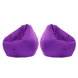 Maxbell 2 Pieces Waterproof Stuffed Animal Storage Bean Bag Cover Purple