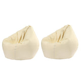 Maxbell 2 Pieces Waterproof Stuffed Animal Storage Bean Bag Cover Beige