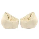 Maxbell 2 Pieces Waterproof Stuffed Animal Storage Bean Bag Cover Beige