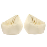 Maxbell 2 Pieces Waterproof Stuffed Animal Storage Bean Bag Cover Beige