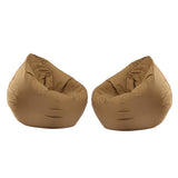 Maxbell 2 Pieces Waterproof Stuffed Animal Storage Bean Bag Cover Coffee