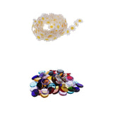 Maxbell 3 Yards Embroidery Lace Trim Applique Ribbon +100g Vitreous Glass Mosaic