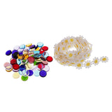 Maxbell 3 Yards Embroidery Lace Trim Applique Ribbon +100g Vitreous Glass Mosaic