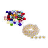 Maxbell 3 Yards Embroidery Lace Trim Applique Ribbon +100g Vitreous Glass Mosaic