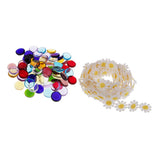 Maxbell 3 Yards Embroidery Lace Trim Applique Ribbon +100g Vitreous Glass Mosaic