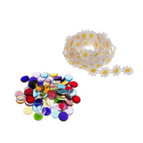 Maxbell 3 Yards Embroidery Lace Trim Applique Ribbon +100g Vitreous Glass Mosaic