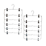 Maxbell 6 Tier Skirt Hangers Pants Hangers Closet Organizer Fold Up Hangers 2pcs