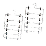 Maxbell 6 Tier Skirt Hangers Pants Hangers Closet Organizer Fold Up Hangers 2pcs