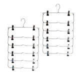 Maxbell 6 Tier Skirt Hangers Pants Hangers Closet Organizer Fold Up Hangers 2pcs