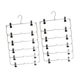 Maxbell 6 Tier Skirt Hangers Pants Hangers Closet Organizer Fold Up Hangers 2pcs