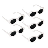 Maxbell 5 Retro Clout Goggles Glasses White Oval Bold Mod Thick Frame Sunglasses
