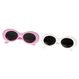 Maxbell Retro Clout Goggles Glasses Oval Bold Mod Thick Frame Sunglasses Pack of 2