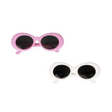 Maxbell Retro Clout Goggles Glasses Oval Bold Mod Thick Frame Sunglasses Pack of 2