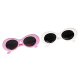 Maxbell Retro Clout Goggles Glasses Oval Bold Mod Thick Frame Sunglasses Pack of 2