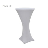 Maxbell 3pcs Stretch Cocktail Poseur Dry Bar Spandex Table Cover Cloth Decor White