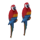 Maxbell 2x Realistic Parrot Resin Bird Animal Ornament Hanging 31cm Look Right Red