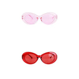 Maxbell 2 Retro Transparent Clout Goggles Oval Bold Mod Thick Framed Sunglasses