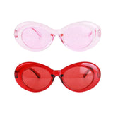 Maxbell 2 Retro Transparent Clout Goggles Oval Bold Mod Thick Framed Sunglasses