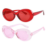 Maxbell 2 Retro Transparent Clout Goggles Oval Bold Mod Thick Framed Sunglasses