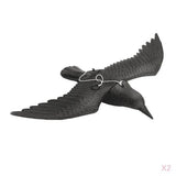 Maxbell 2pcs Realistic Flying Hunting Black Crow Decoy Garden Scarer Scarecrow