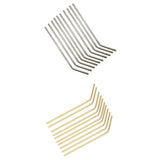 Maxbell 20 Pieces Reusable Metal Stainless Steel Drinking Straws Curved for Cups