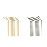 Maxbell 20 Pieces Reusable Metal Stainless Steel Drinking Straws Curved for Cups