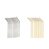 Maxbell 20 Pieces Reusable Metal Stainless Steel Drinking Straws Curved for Cups