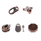 Maxbell 5pcs Chinese Lock Puzzle Metal Brain Teaser IQ Test Toys for Adults Children