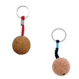 Maxbell 2Pcs 3.5cm Single Ball Cork Keyring Buoyant Key Ring Marine Sail Boat Float