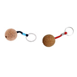 Maxbell 2Pcs 3.5cm Single Ball Cork Keyring Buoyant Key Ring Marine Sail Boat Float
