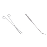 Maxbell Stainless Steel Aquarium Tank Plant Aquascaping Kit Elbow Scissors Tweezer