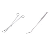 Maxbell Stainless Steel Aquarium Tank Plant Aquascaping Kit Elbow Scissors Tweezer