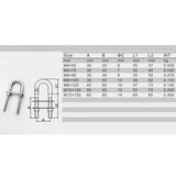 Maxbell 5pieces 304 Stainless Steel Boat Bow Stern Eye, U-Bolt, Marine Rigging M6*90
