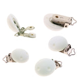 Maxbell 5 Pcs Cute Baby Pacifier Round Silicone Soother Clip Metal Holders Clasp