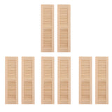 Maxbell 8 Pieces 1/12 Dollhouse Furniture Wooden Shutters DIY Window Accessory