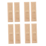 Maxbell 8 Pieces 1/12 Dollhouse Furniture Wooden Shutters DIY Window Accessory
