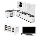 Maxbell 1/12 Dollhouse Miniature Furniture Kitchen Cabinet TV Cabinet Living Room