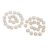 Maxbell 40x Faux Pearl Buttons Rhinestone Embellishments Flatback for DIY 10mm+8mm