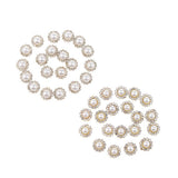 Maxbell 40x Faux Pearl Buttons Rhinestone Embellishments Flatback for DIY 10mm+8mm