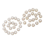 Maxbell 40x Faux Pearl Buttons Rhinestone Embellishments Flatback for DIY 10mm+8mm
